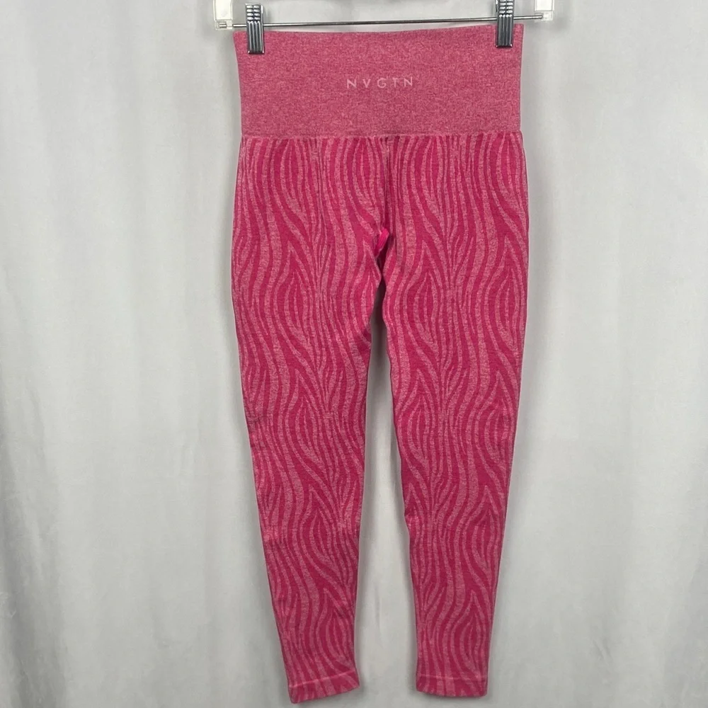 NVGTN Fuchsia Zebra Seamless Leggings - Size Small - Picture 11 of 13